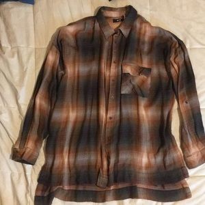 BDG Button Down Plaid Long Sleeve Shirt